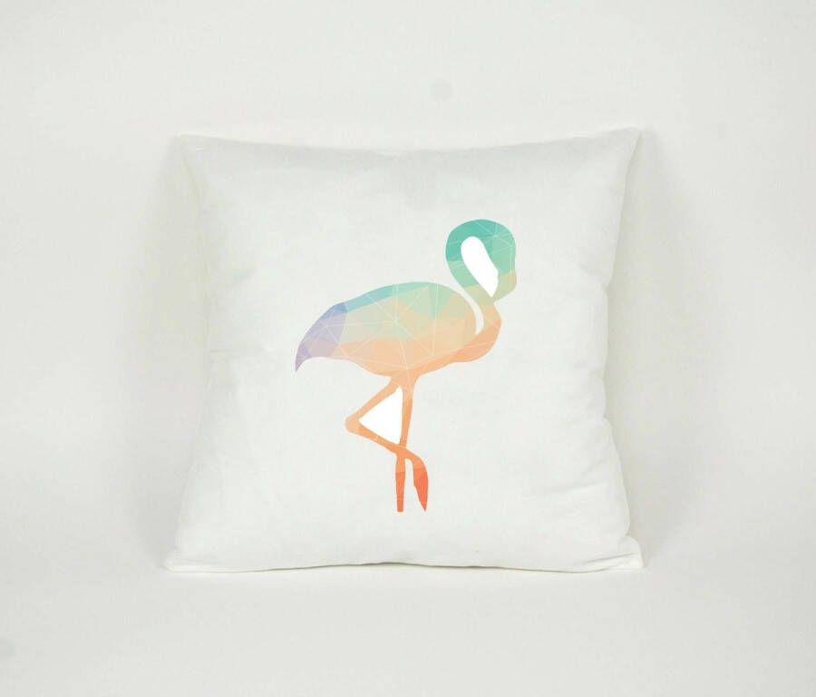Pillowcity Kussen Geometrische Flamingo Sierkussen Dieren Decoratie Kinderkamer 45x45cm Inclusief Vulling
