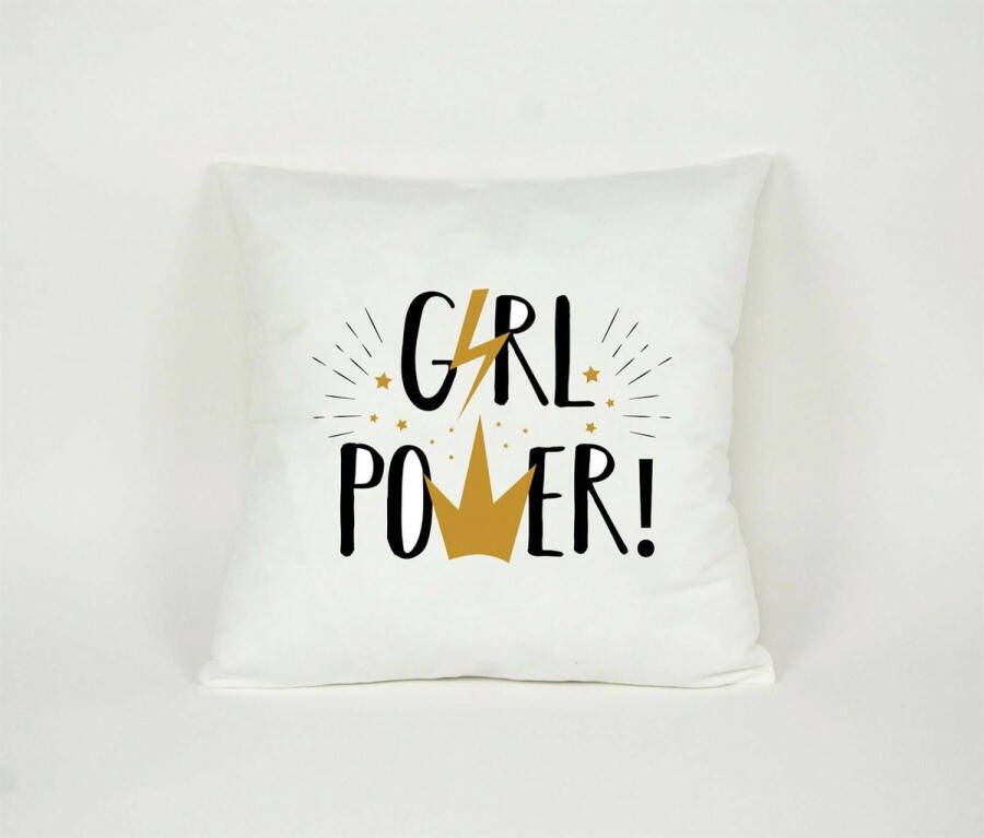 Pillowcity Kussen Girl Power ! Sierkussen Decoratie Meisjes Kinderkamer 45x45cm Inclusief Vulling
