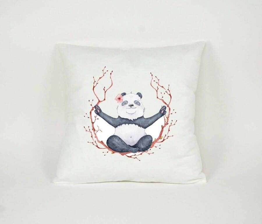 Pillowcity Kussen Yoga Panda Namaste Sierkussen Decoratie Kinderkamer 45x45cm Inclusief Vulling