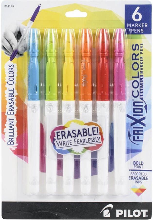 Pilot frixion Colors Bold Point Erasable Marker Pen 6 stuks FRX44154