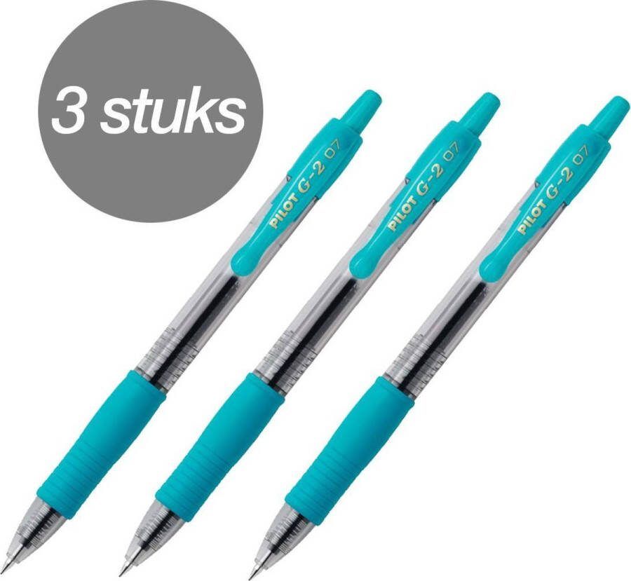Pilot G-2 – Gel Ink Turquoise Rollerball pen 3 stuks – Medium Tip