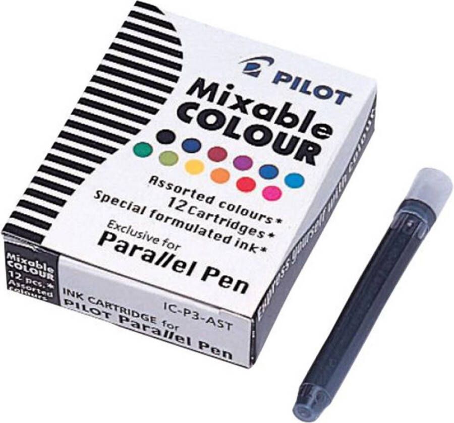 Pilot Parallel Pen (12 Kleur Cartridges) 12 kleuren mengbare inkt – Geschikt voor de Parallelpen