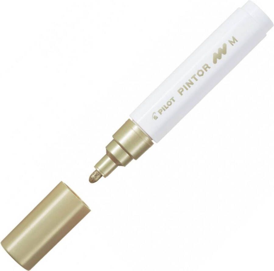 Pilot Pintor Gouden Verfstift Medium marker met 1 4mm schrijfbreedte Inkt op waterbasis Dekt op elk oppervlak zelfs de donkerste Teken kleur versier markeer schrijf kalligrafeer…