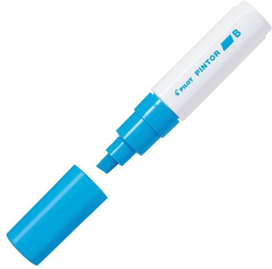Pilot Pintor Lichtblauwe Verfstift Brede marker met 8 0mm beitelpunt Inkt op waterbasis Dekt op elk oppervlak zelfs de donkerste Teken kleur versier markeer schrijf kalligrafeer…