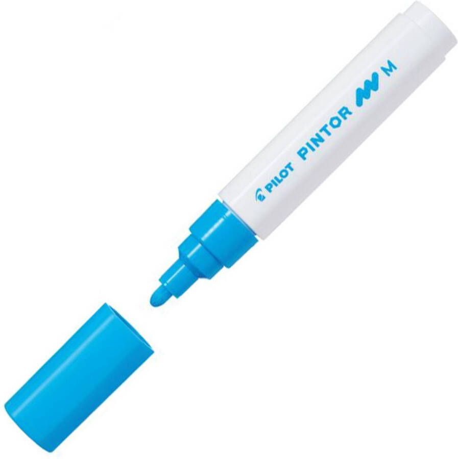 Pilot Pintor Lichtblauwe Verfstift Medium marker met 1 4mm schrijfbreedte Inkt op waterbasis Dekt op elk oppervlak zelfs de donkerste Teken kleur versier markeer schrijf kalligrafeer…