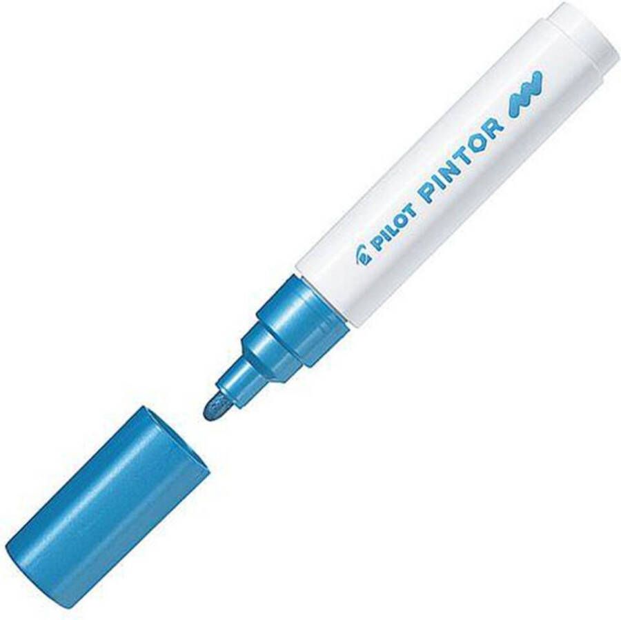 Pilot Pintor Metallic Blauwe Verfstift Medium marker met 1 4mm schrijfbreedte Inkt op waterbasis Dekt op elk oppervlak zelfs de donkerste Teken kleur versier markeer schrijf kalligrafeer…