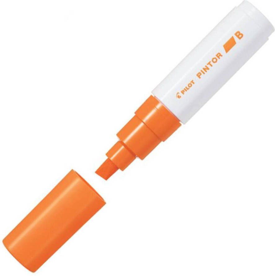 Pilot Pintor Oranje Verfstift Brede marker met 8 0mm beitelpunt Inkt op waterbasis Dekt op elk oppervlak zelfs de donkerste Teken kleur versier markeer schrijf kalligrafeer…