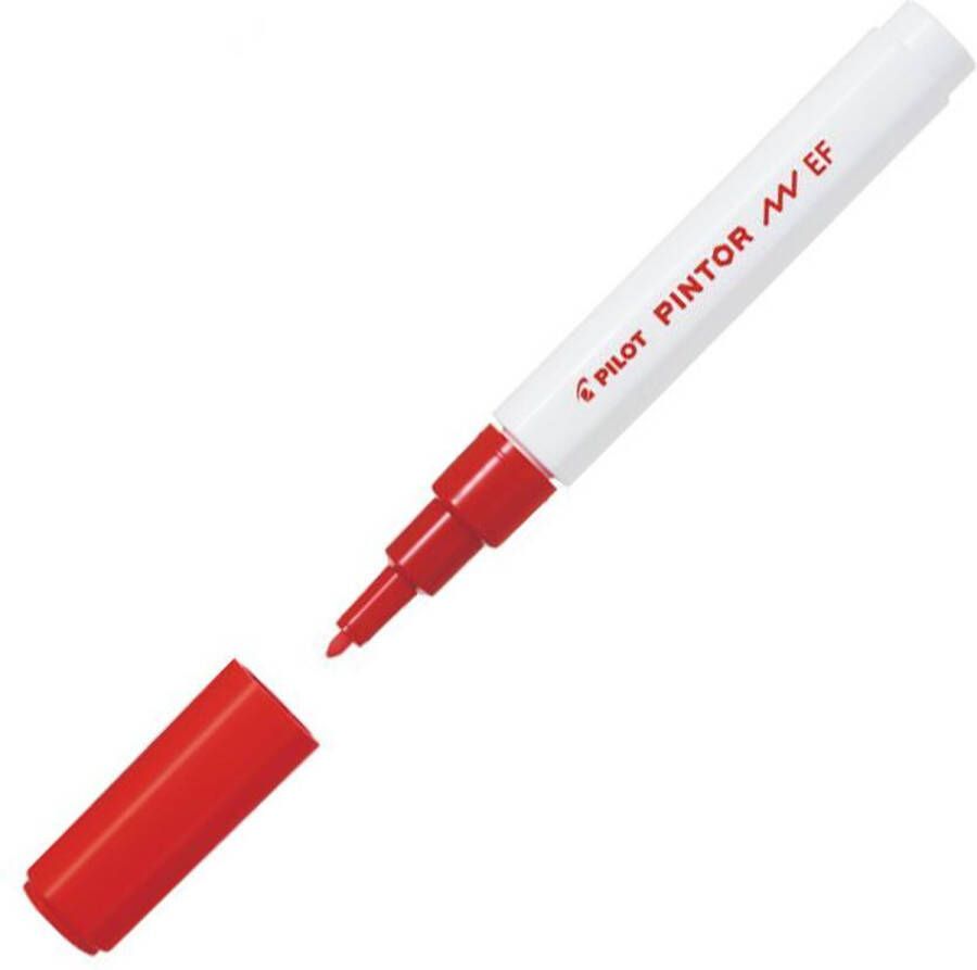 Pilot Pintor Rode Verfstift Extra Fine marker met 0 7mm punt Inkt op waterbasis Dekt op elk oppervlak zelfs de donkerste Teken kleur versier markeer schrijf kalligrafeer…