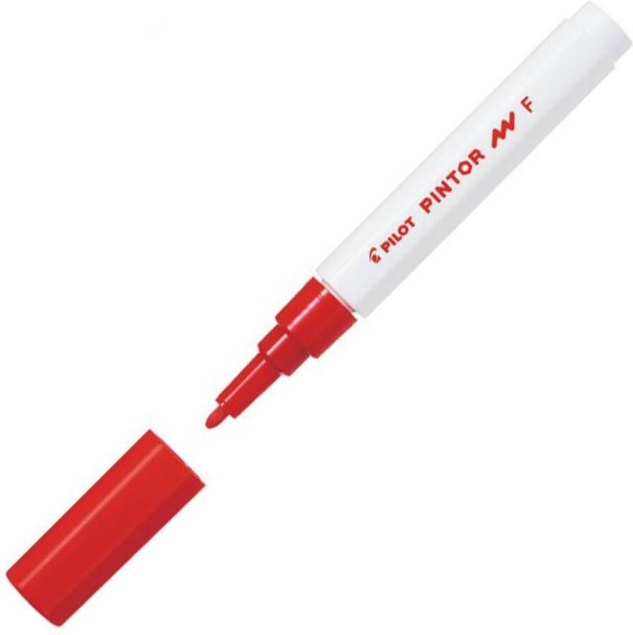 Pilot Pintor Rode Verfstift Fine marker met 1 0mm schrijfbreedte Inkt op waterbasis Dekt op elk oppervlak zelfs de donkerste Teken kleur versier markeer schrijf kalligrafeer…