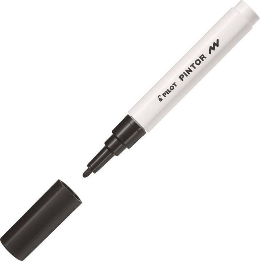 Pilot Pintor Zwarte Verfstift Fine marker met 1 0mm schrijfbreedte Inkt op waterbasis Dekt op elk oppervlak zelfs de donkerste Teken kleur versier markeer schrijf kalligrafeer…