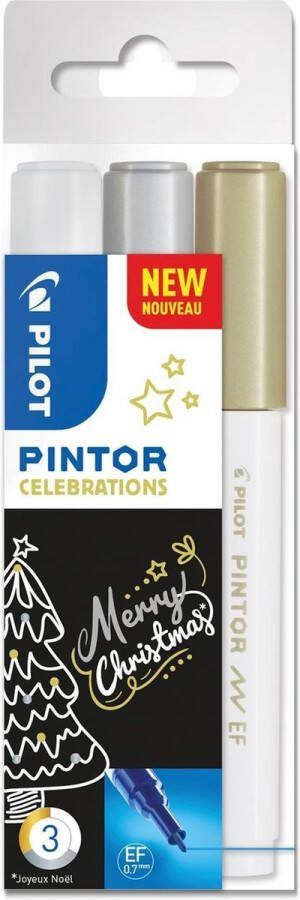 Pilot Pintor Metallic Verfstiften Set Celebration Set Extra Fijne marker met 2 3mm punt Inkt op waterbasis Dekt op elk oppervlak zelfs de donkerste Teken kleur versier markeer schrijf kalligrafeer…