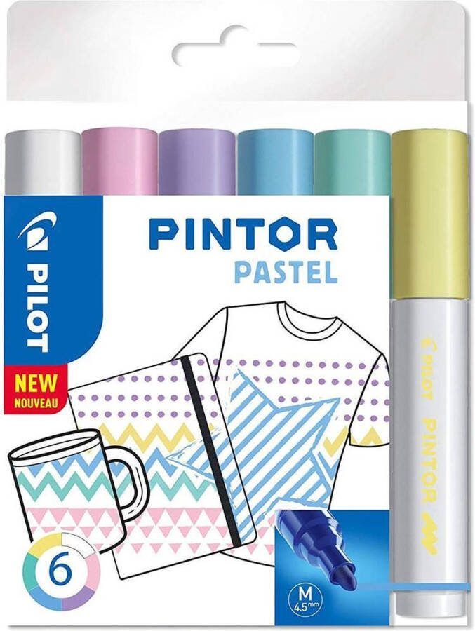 Pilot Pintor Pastel Verfstiften Set Pastel Set Medium marker met 4 5mm punt Inkt op waterbasis Dekt op elk oppervlak zelfs de donkerste Teken kleur versier markeer schrijf kalligrafeer…