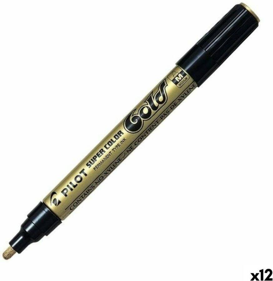 Pilot Viltstift super sc-g m goud Omdoos a 12 stuk 12 stuks
