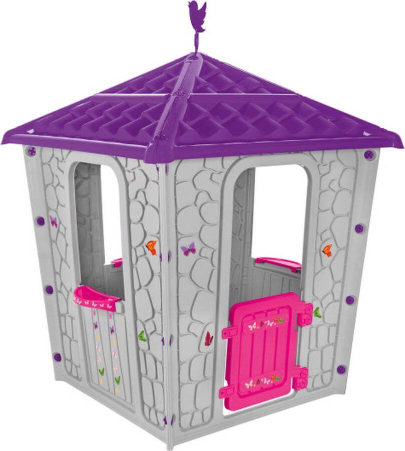 Pilsan Stone Speelhuisje met Ramen en een Deur 114 x 114 x 151 cm Grijs Paars