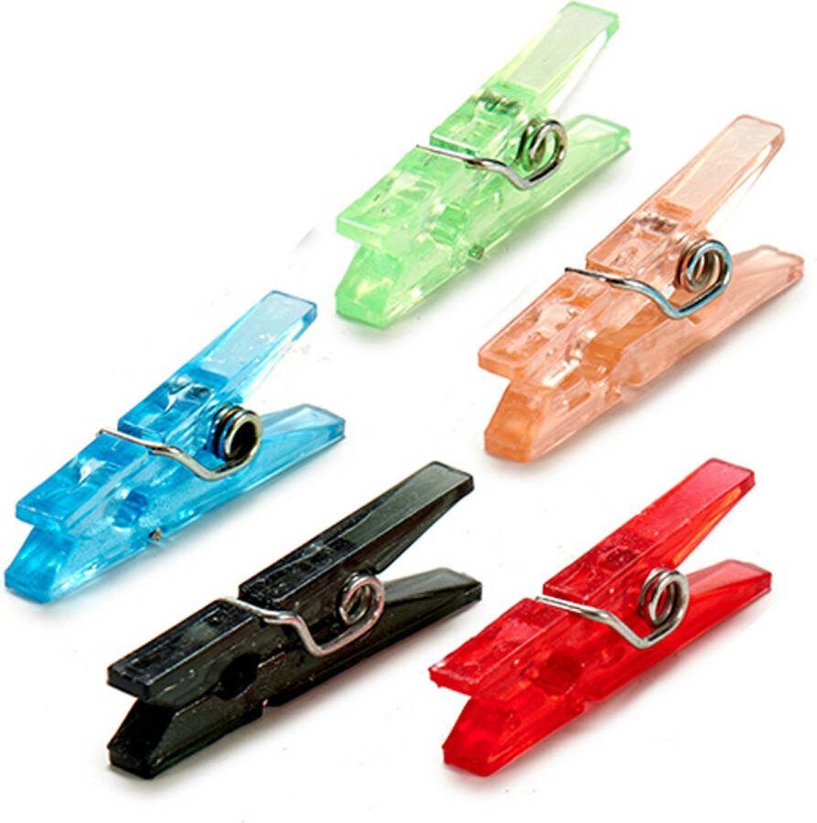 Pincello Hobby mini wasknijpers 40x gekleurd kunststof- 2 5 cm