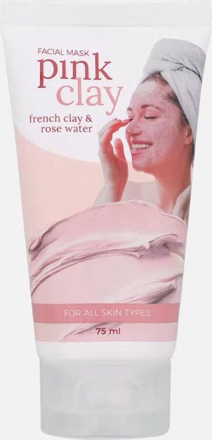 Pink clay Facial Mask French Clay& Rose Water For All Skin Types 75ML- GezichtsMasker Roze Klei