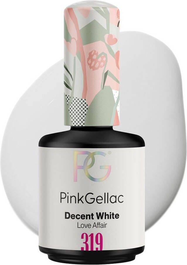 Pink Gellac 319 Decent White Gel Lak 15ml- Gellak Nagellak Witte Gelnagels Producten Gel Nails
