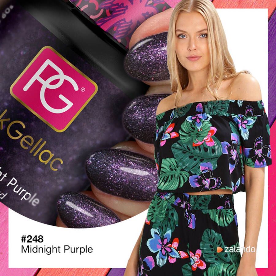 Pink Gellac 248 Midnight Purple Gellak 15ml Glanzende Paarse Gel Lak Nagellak Gelnagels Producten Gel Nails
