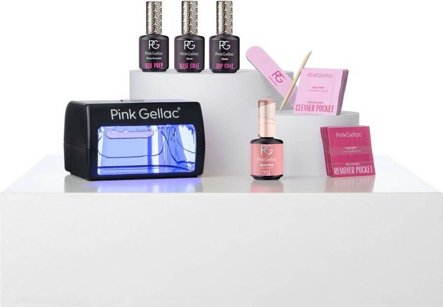 Pink Gellac Starterspakket Kerstcadeau voor Vrouwen Ideale Kerstcadeaus Kerstcadeau voor Vriendin Kerstcadeau voor Moeders Zwarte LED-Lamp en Gellak