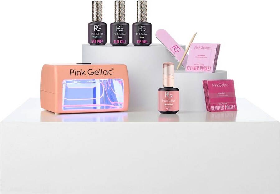 Pink Gellac Starterspakket Kerstcadeau voor Vrouwen Ideale Kerstcadeaus Kerstcadeau voor Vriendin Kerstcadeau voor Moeders Roze LED-Lamp en Gellak