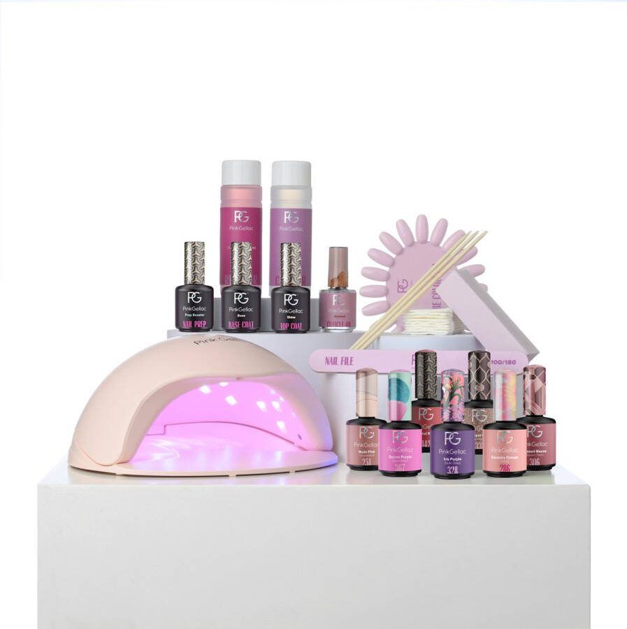 Pink Gellac Premium Gellak startersset 7 kleuren Gel Nagellak inclusief LED Nageldroger en toebehoren