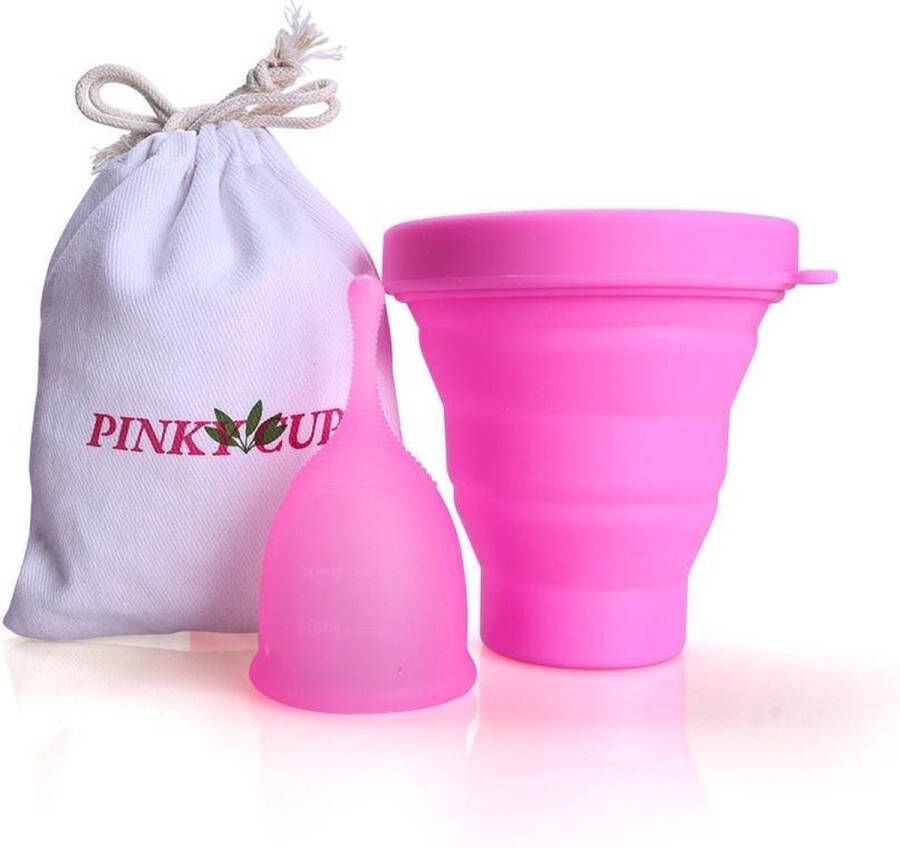 PinkyCup Menstruatie Cup met Sterilisator Medisch Siliconen Cups Herbruikbaar Milieuvriendelijk