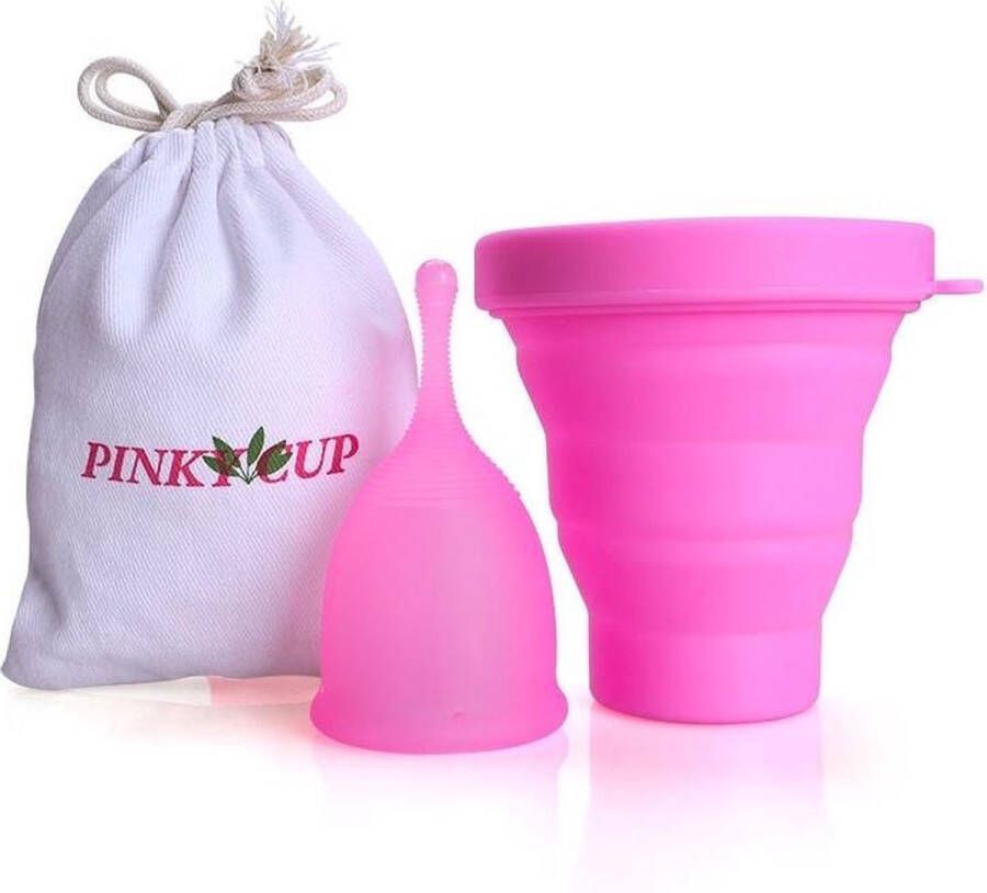PinkyCup Menstruatiecup met Sterilisator Medisch Siliconen Cups Herbruikbaar Milieuvriendelijk