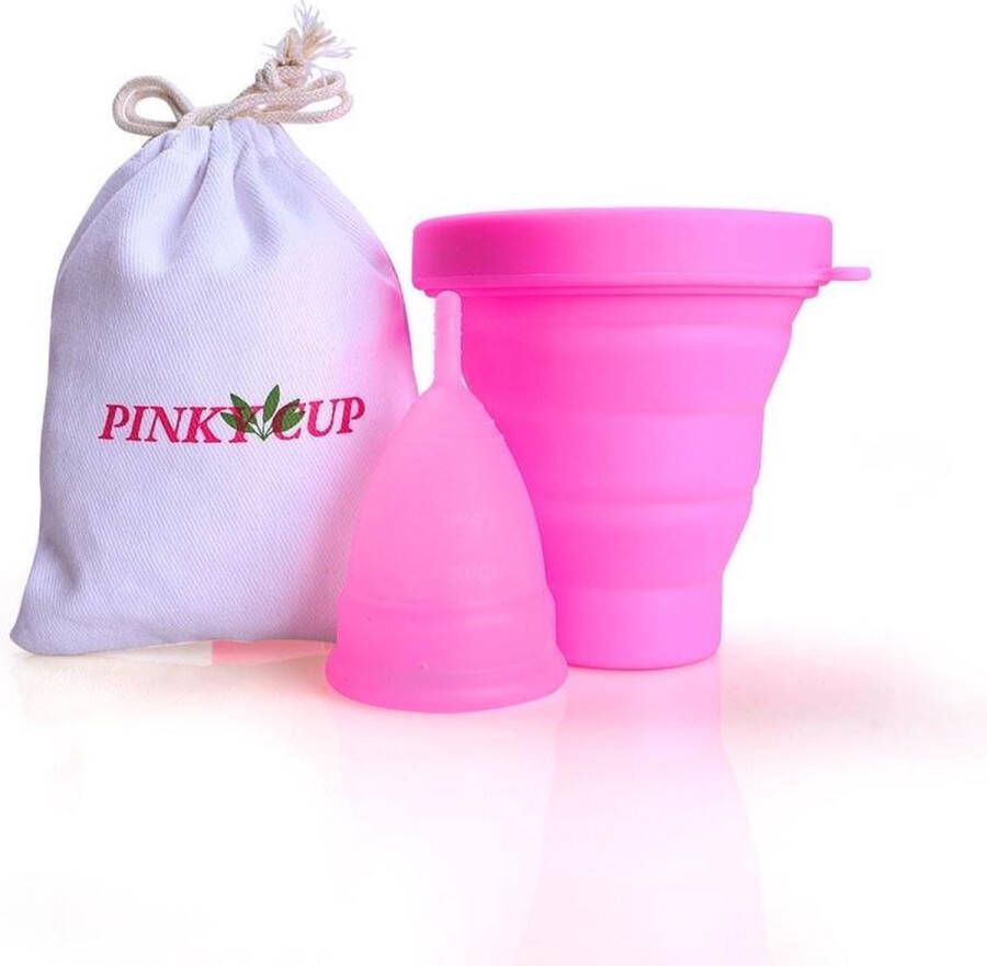 PinkyCup Menstruatiecup met Sterilisator Medisch Siliconen Cups Herbruikbaar Milieuvriendelijk Roze