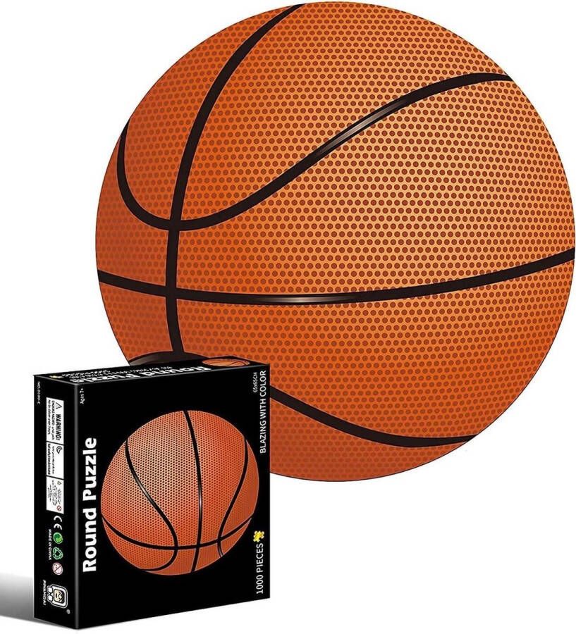 Pinshidai Ronde puzzel 1000 stukjes Basketbal 65x65cm Volwassenen