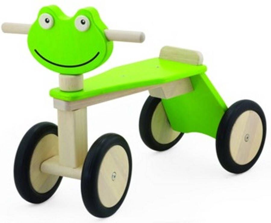 Pintoy Houten Loopfiets Kikker met 4 Wielen Groen