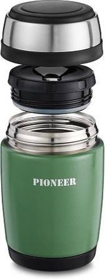 Pioneer by Grunwerg Vacuum Thermos Voedselcontainer 0 38L Metallic Groen Pioneer