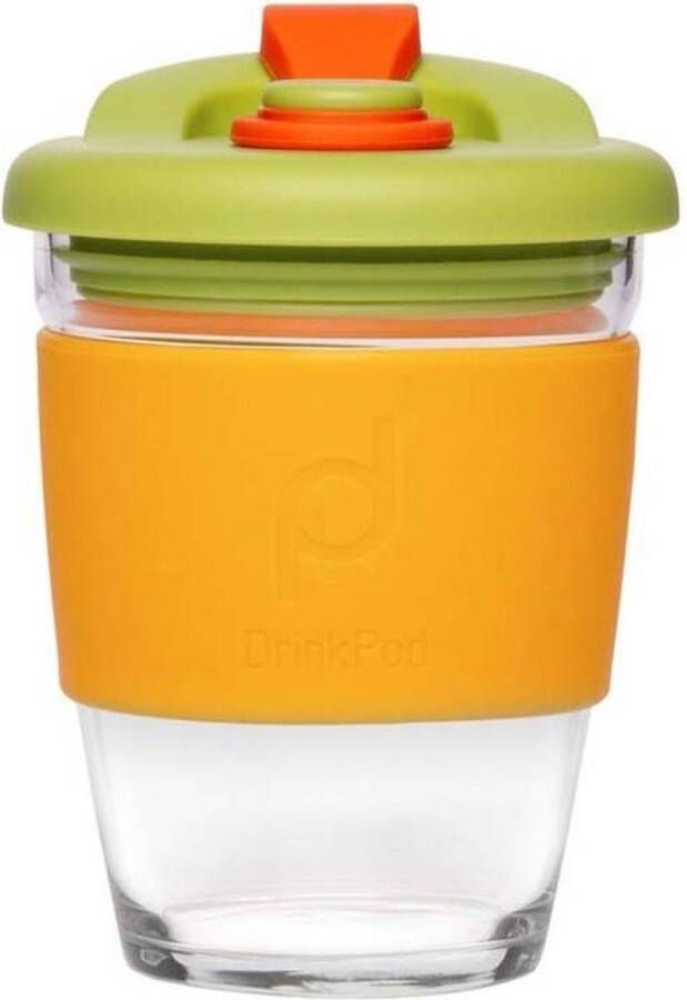 Pioneer Herbruikbare Koffiebeker 340ml Autumn Orange Glas