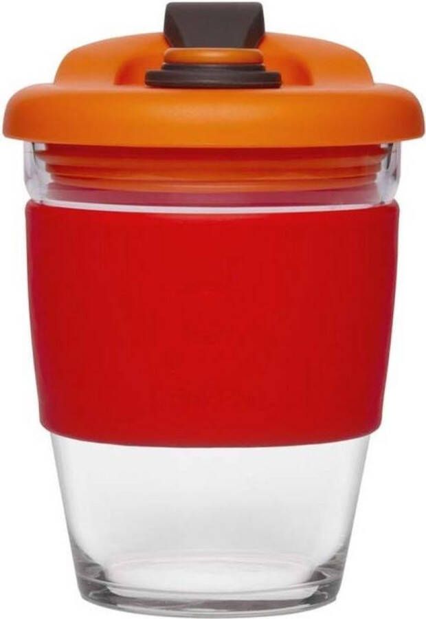 Pioneer Herbruikbare Koffiebeker 340ml Vulcano Red Glas