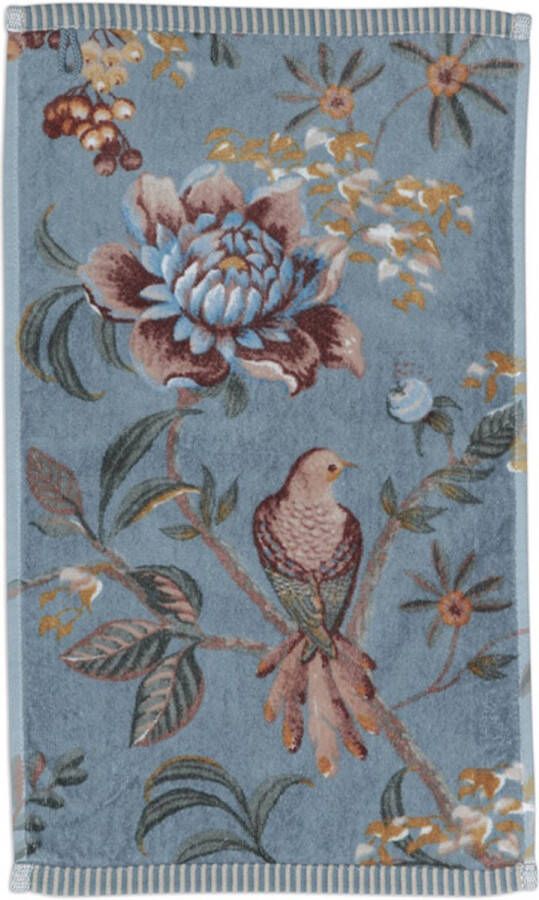 PiP Studio badgoed Secret Garden blue handdoek 55x100 cm