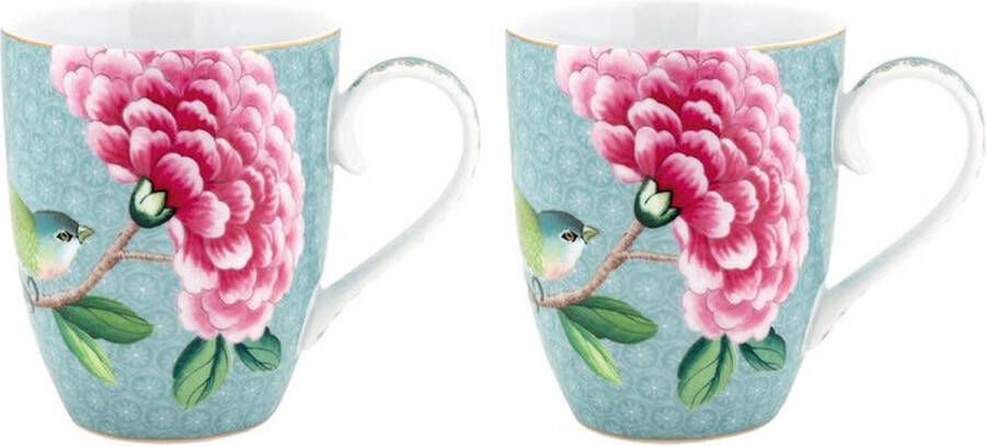 Pip Studio Blushing Birds mok (350 ml) (Ø9 cm) (set van 2)