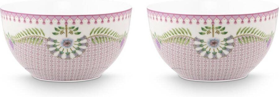 Pip Studio Bowl Lily&Lotus Tiles Lilac 15cm kom 15 cm set van 2 Lily & Lotus Lila Tegels