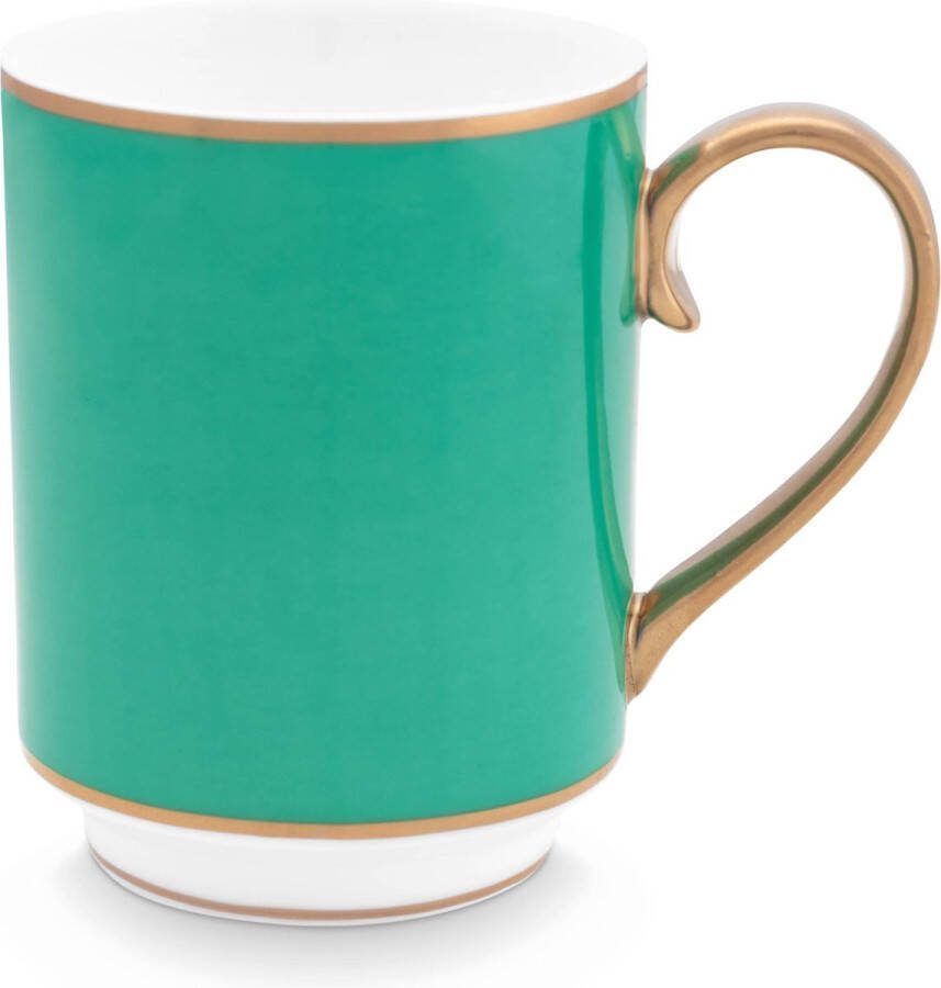 PiP Studio Chique gold green mok 250ml porselein mokje gouden randjes