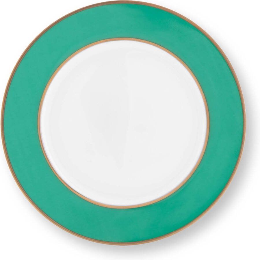 Pip Studio Chique gold groen gebaksbordje porselein 17cm