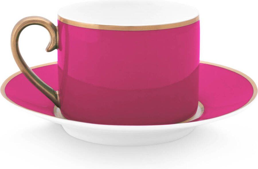 PiP Studio Chique gold roze kop & schotel porselein roze kopje gouden randjes