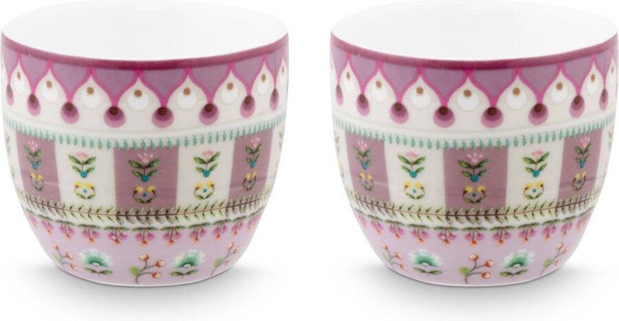Pip Studio Egg Cup Lily&Lotus Moon Delight Multi Ø4.7cm eierdop Moon Delight Multi set van 2 Lily & Lotus Lila