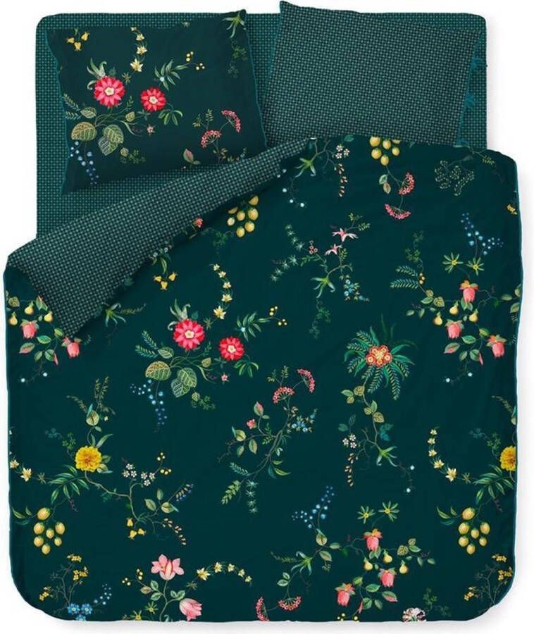 PiP Studio Fleur Grandeur Dark Blue Dekbedovertrek 140 x 200 220 cm