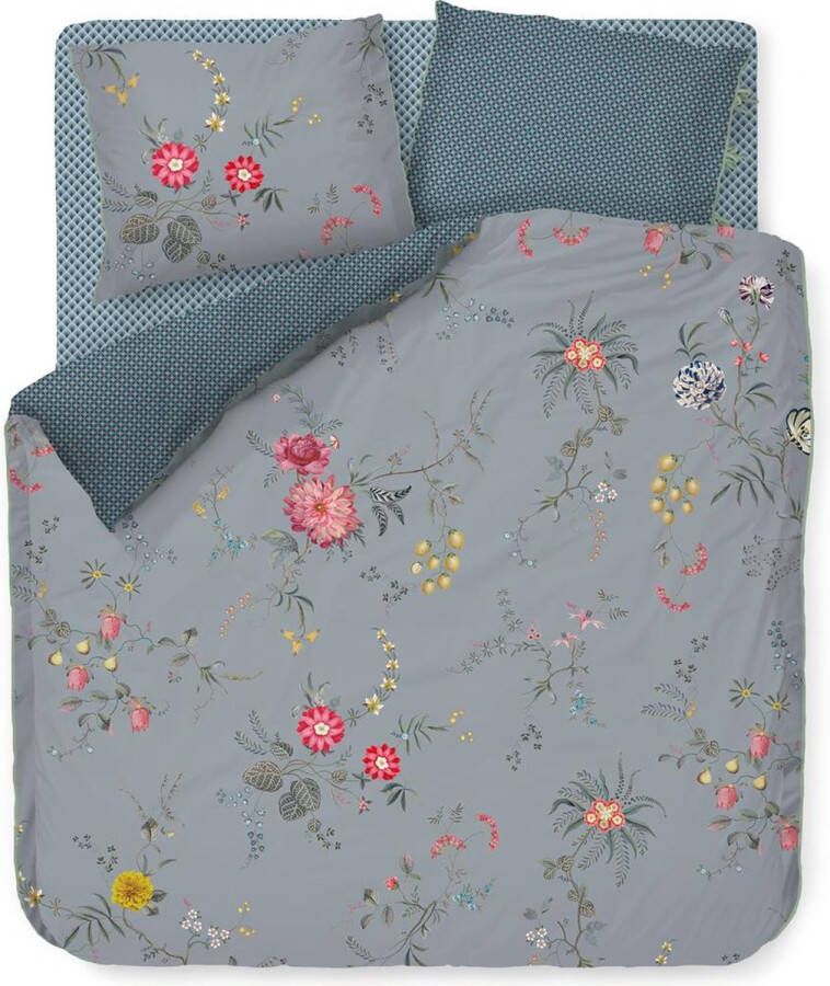 PiP Studio Fleur Grandeur Dekbedovertrek Lits-jumeaux 240x200 220 cm Blue