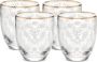 Pip Studio Floral Waterglazen Goud Kristal Glas Set van 4 280ml - Thumbnail 1