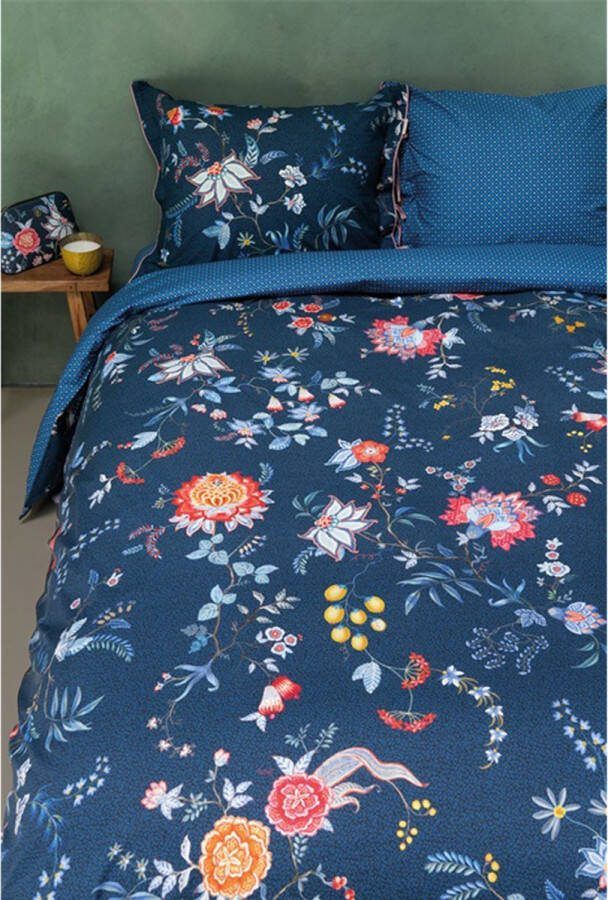 PiP Studio Flower Festival dekbedovertrek Lits-Jumeaux XL 260x200 220 Donker Blauw