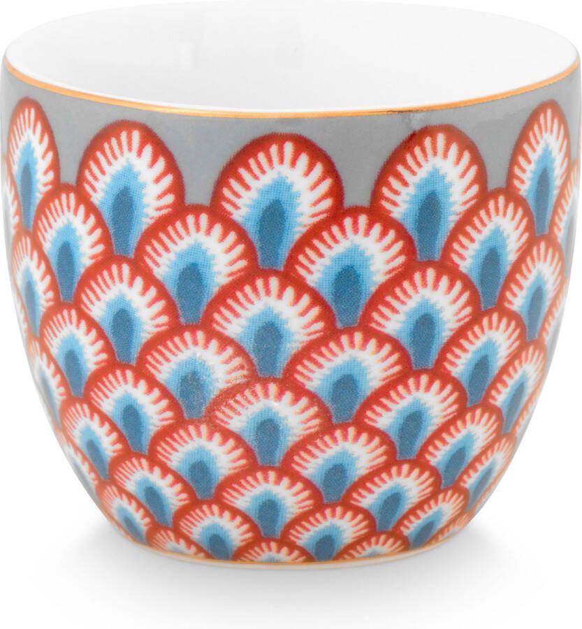 Pip Studio Flower Festival scallop eierdop porselein rood blauw