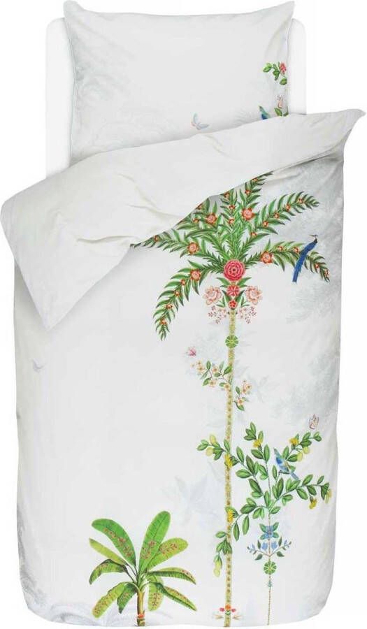 PiP Studio Indian Palms Dekbedovertrek Eenpersoons 140x200 220 cm Wit