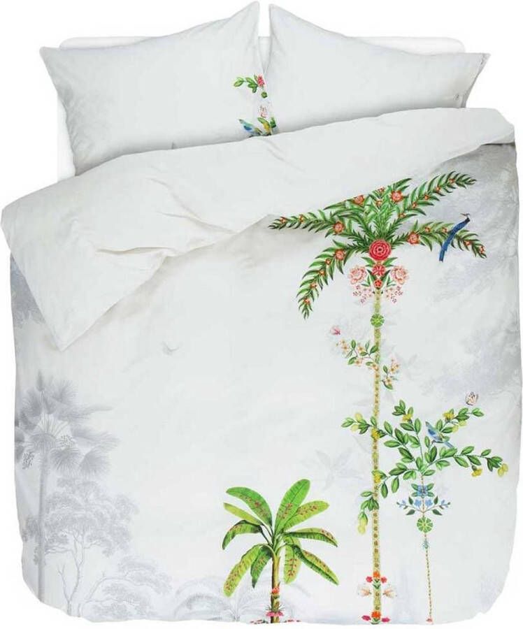 PiP Studio Indian Palms Dekbedovertrek Tweepersoons 200x200 220 cm Wit