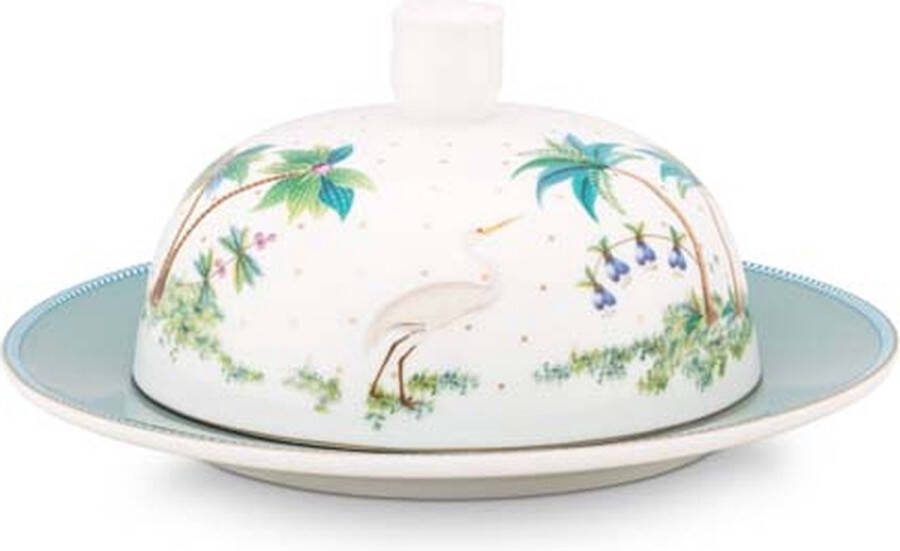 Pip Studio Jolie Dots Botervloot Servies Porselein Goud 17x8cm
