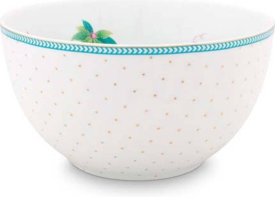 PiP Studio Jolie Flowers dots Gold kom ontbijtkom gouden stippen