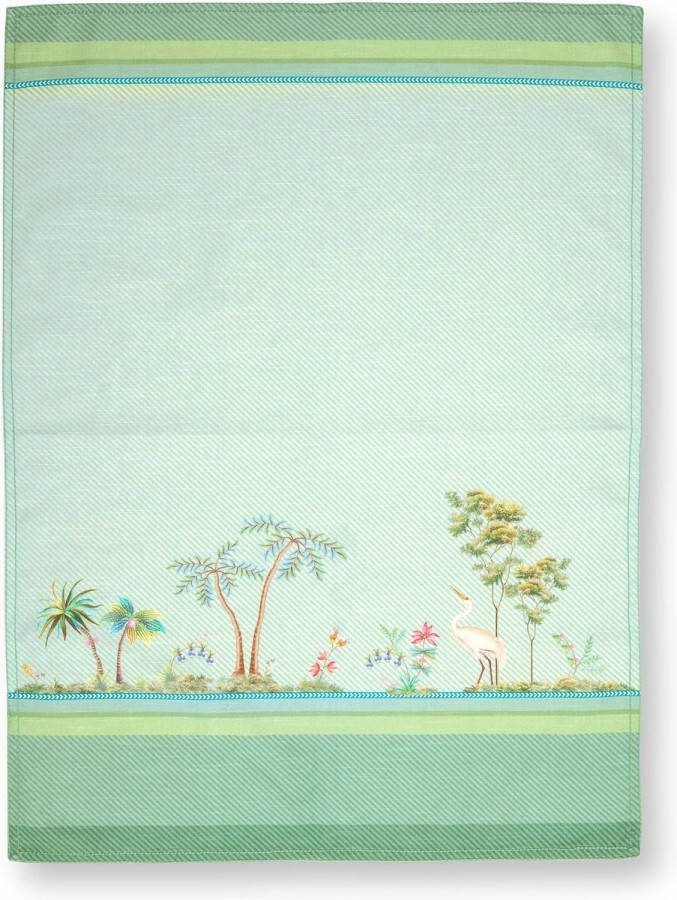 Pip Studio Jolie theedoek Heron 50x70cm groen